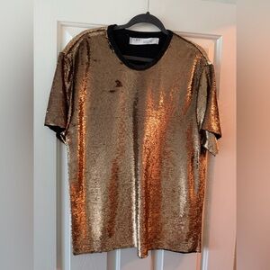 Iro Gold Sequin Velvet Top Size 38 M